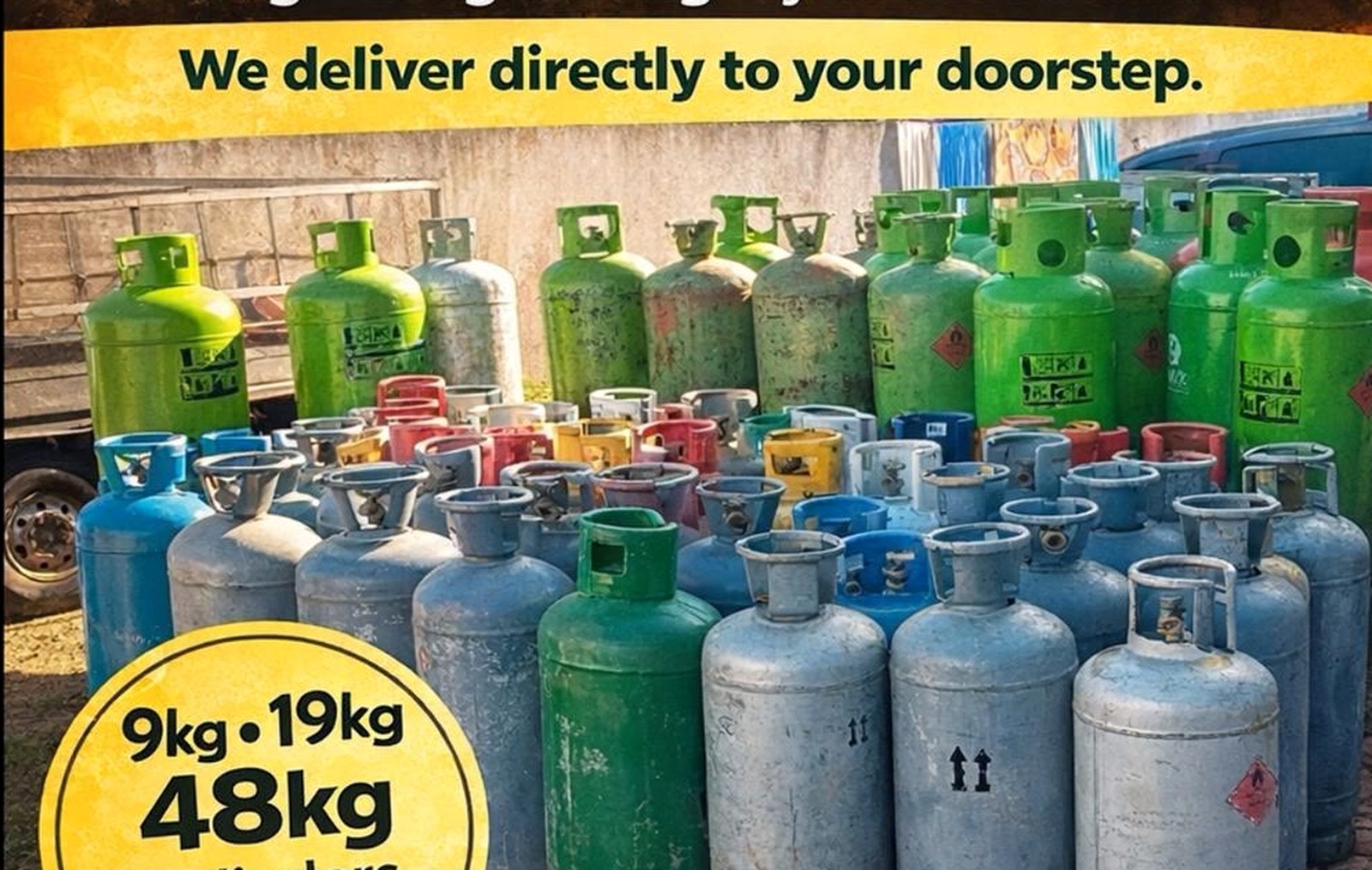 Gas cylinders available from Kanina Gas Delivery
